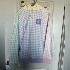 Teddy Fresh size L pastel check hoodie with tags